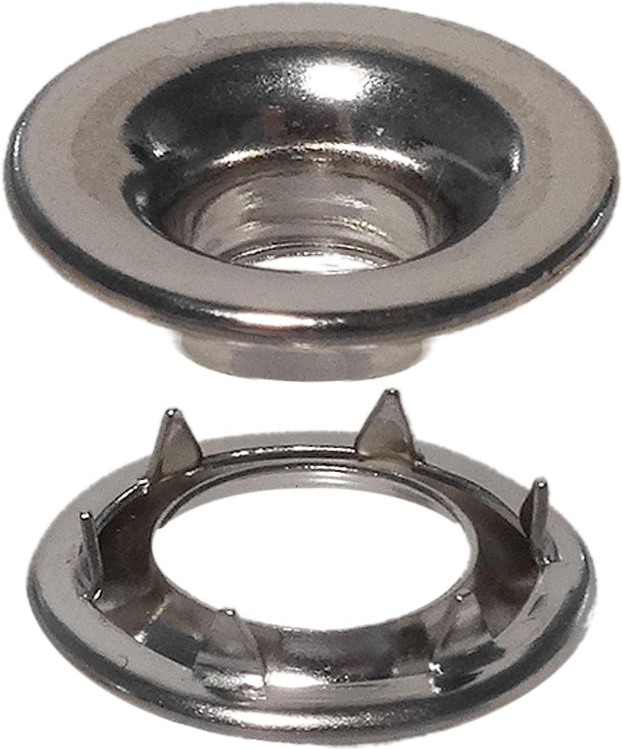 Stimpson E0RRGSWSS500 Stainless Steel Rolled Rim Grommet and Spur Washer Reliable, Durable, Heavy-Duty #0 Set E-Series (500 Sets)