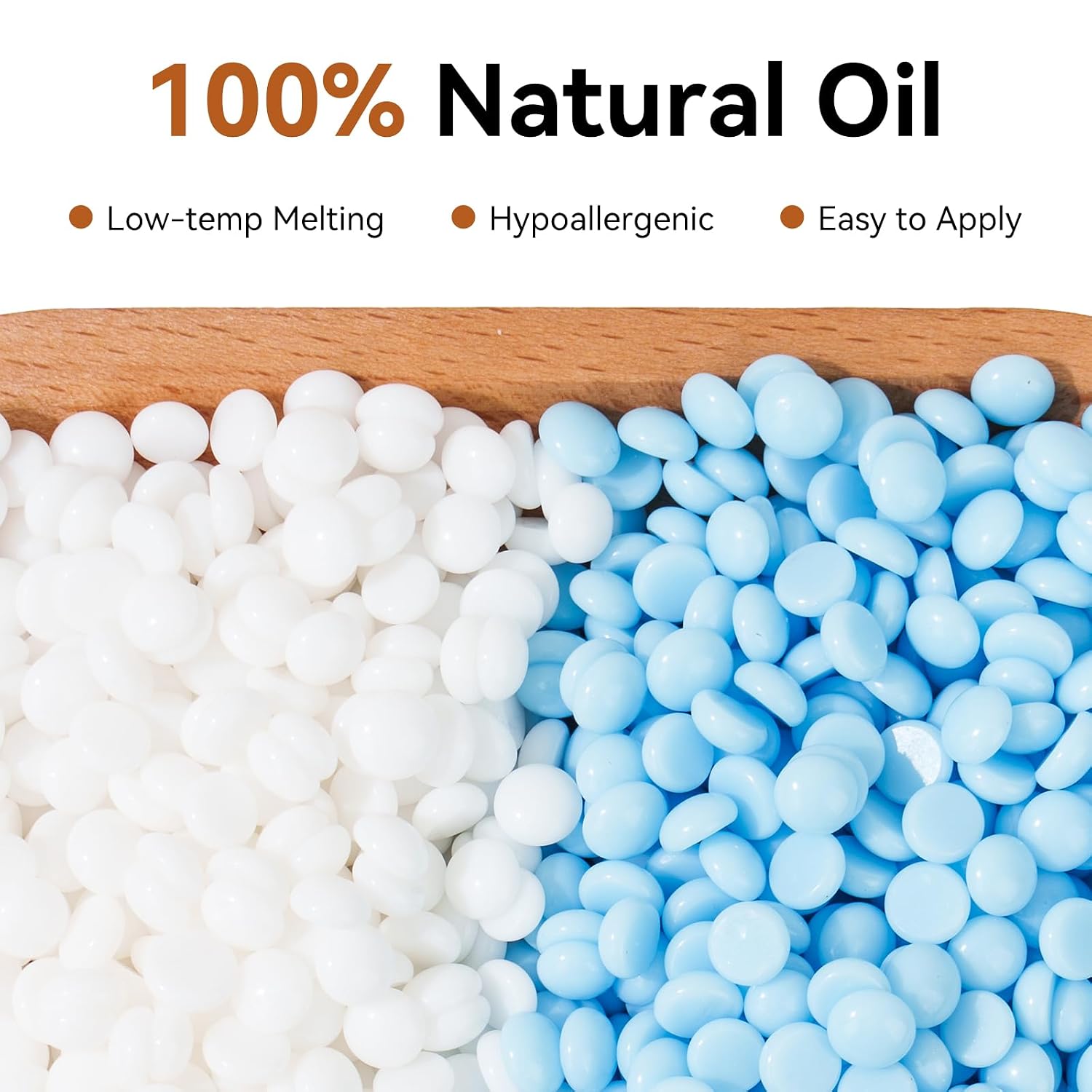 Hard Wax Beads for Hair Removal, 10 Packs 1000g(2.2lbs), with 20 Wooden Applicators, No Strips Needed, Wax Beads for Full Body, Bikini, Legs, Underarm, Back Hair Removal Wax for Women & Men