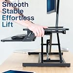 VIVO Height Adjustable 32 inch Stand Up Desk Converter, Quick Sit to Stand Tabletop Dual Monitor Riser Workstation, Black, DESK-V000S | Height Adjustable, Stand Up Desk Converter, Quick Sit to Stand, Tabletop Dual Monitor Riser Workstation, Minimal A