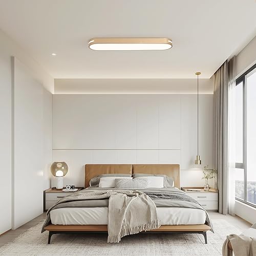 Miniatura 3 de Becailyer Lámpara de techo LED moderna de 23.6 pulgadas, lámpara de techo regulable de montaje empotrado, lámpara de techo de metal de 60 W para