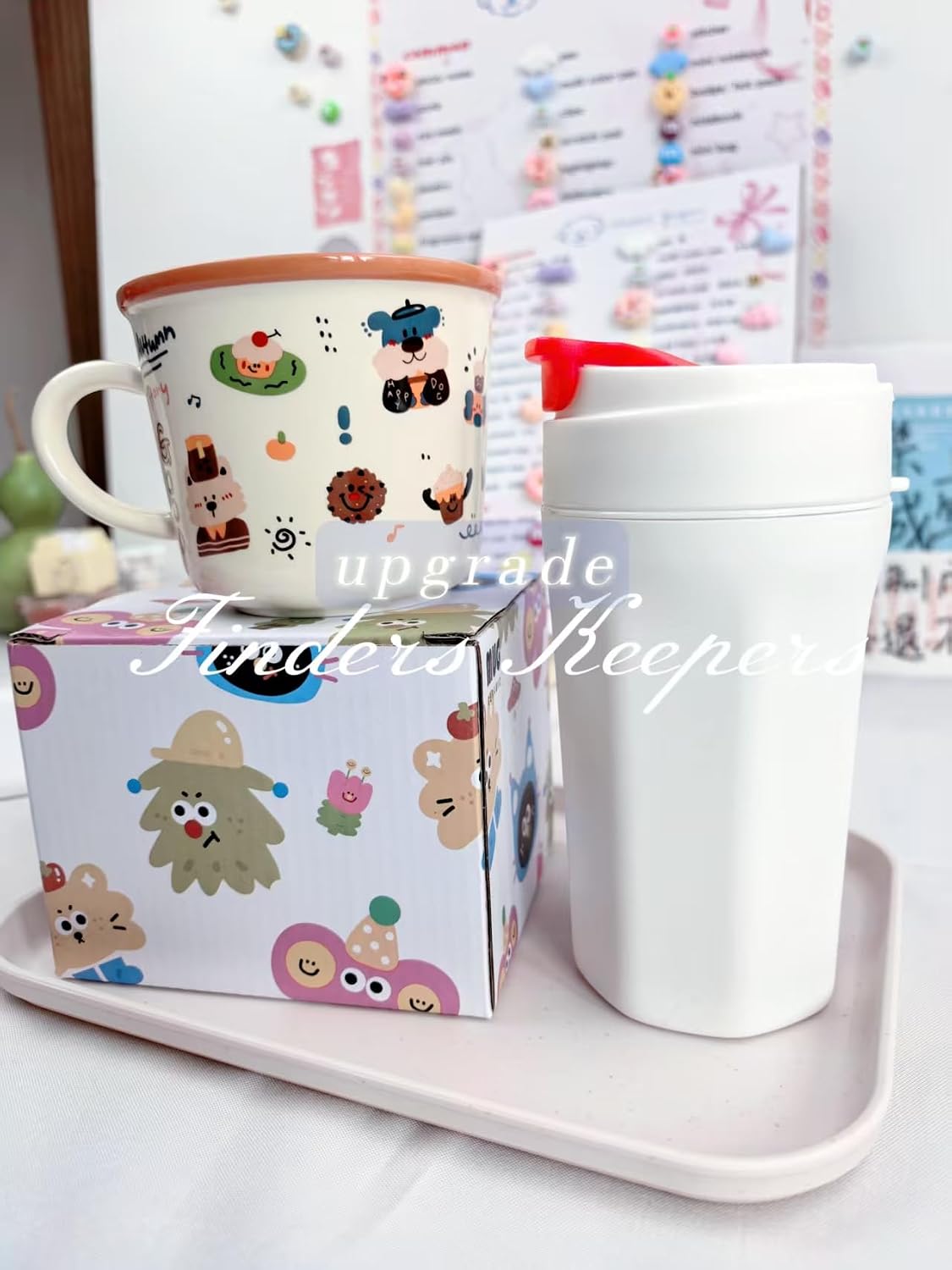 Lucky Scoop Kawaii Mystery Lucky Scoop Box, Cute Stationery Set with Plush Toys, Random Surprise Pack with Accessories