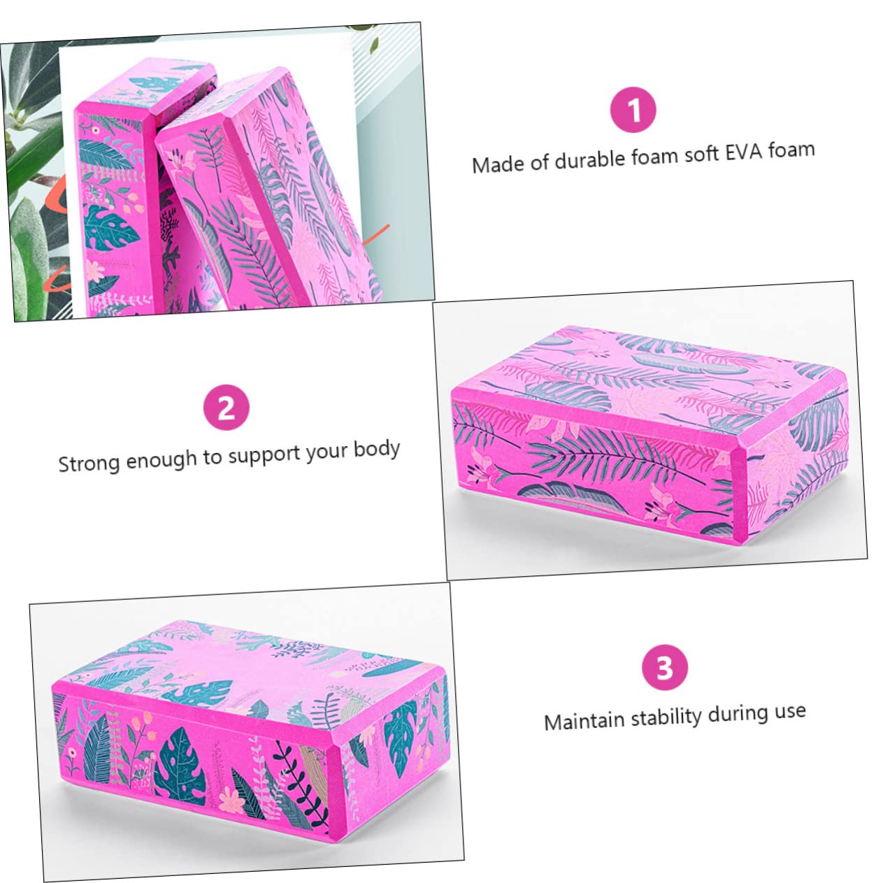 UPKOCH Ladrillos De Yoga Duraderos 2 Piezas De Alta Densidad Material Resistente Rosa Para Ejercicios De Baile y Fitness Herramientas Auxiliares Para Niños y Niñas Entrenamiento De Danza