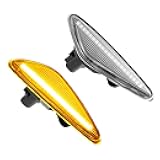 LED Side Marker Light F18950925 Front Driver Passenger Turn Signal Lights Fender Sidemarker Lamps for Mazda ND MX-5 Clear Lens Amber LED Light 1 Pair