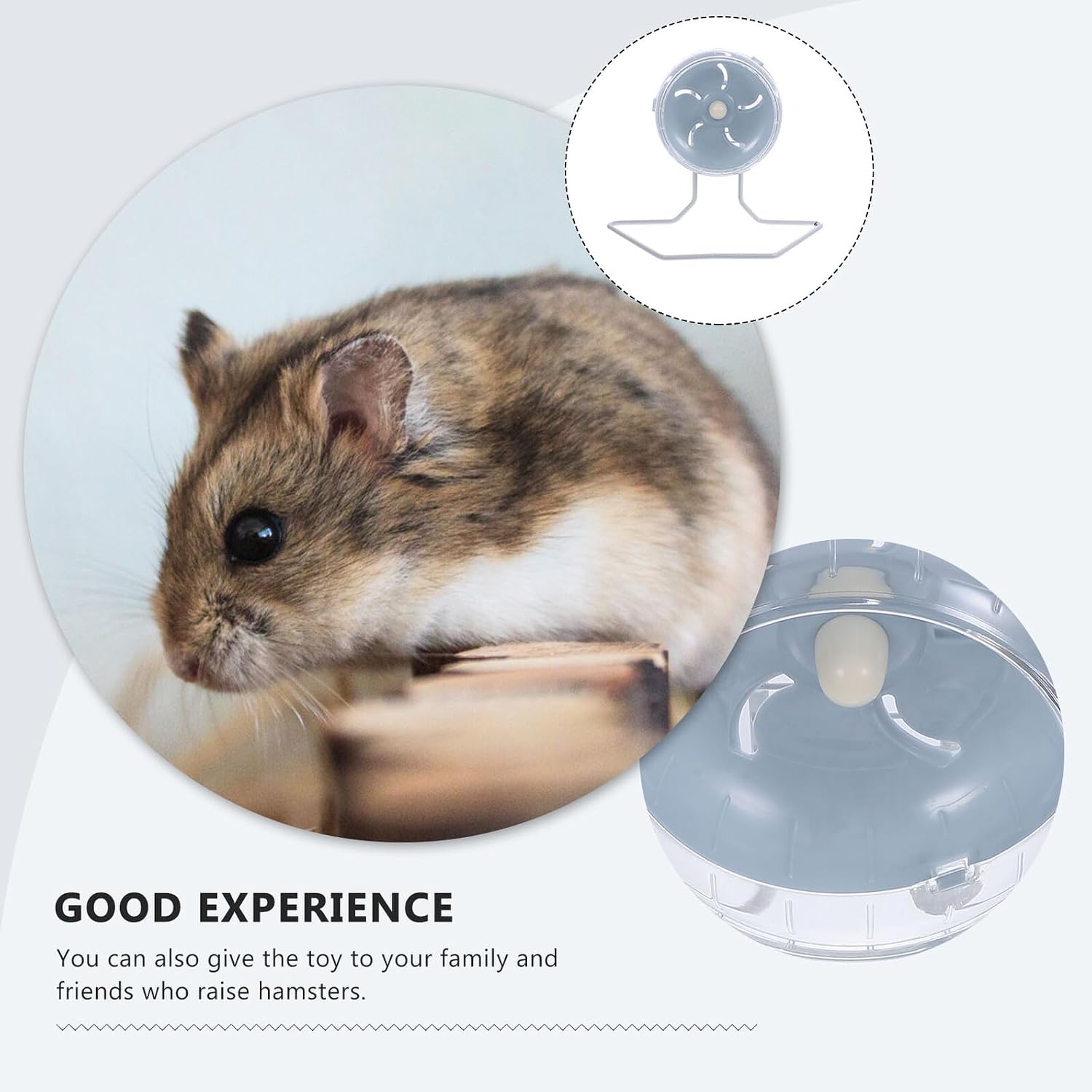 Alasum Silent Hamster Running Wheel with Stand 12cm, Silent Exercise for Small Animals Including Guinea Pigs, Chinchillas, and Mice, Dream Blue Small Pet Supply