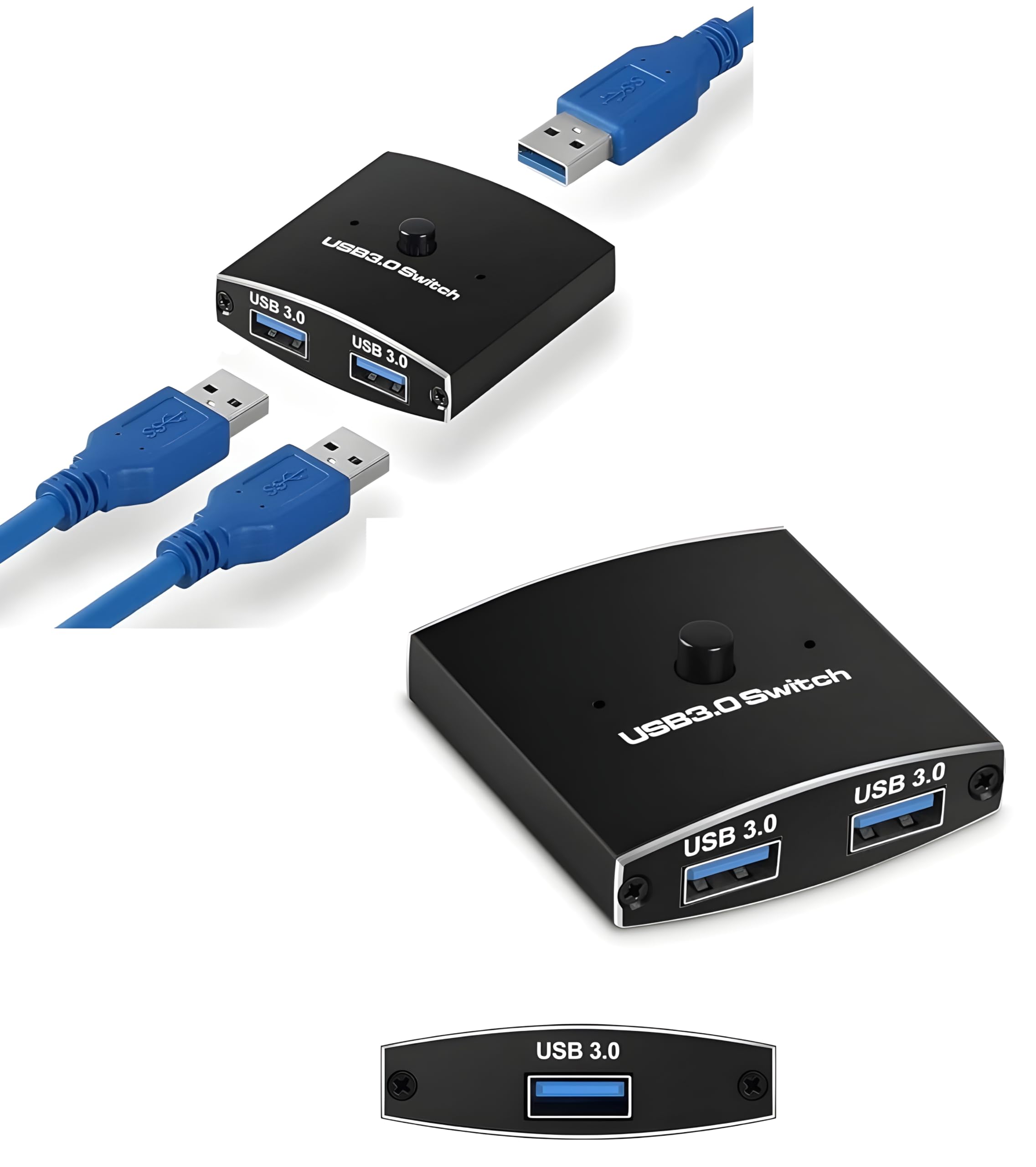 USB Switch 3.0 KVM Switch,Bi-Directional USB Selector 2 in 1 Out/1 in 2 Out, 2 Computers Share 1 USB Devices for PCs Mouse Keyboard Printer Scanner-image-45