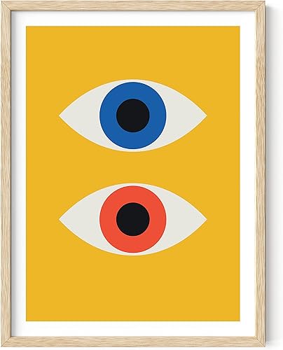 Vista 436 de HAUS AND HUES Evil Eye Decor - Navy Blue Wall Art, Evil Eye Wall Decor, Mykonos Artwork, Evil Eyes Print, Big Eyes Painting Print, Evil Eye Poster