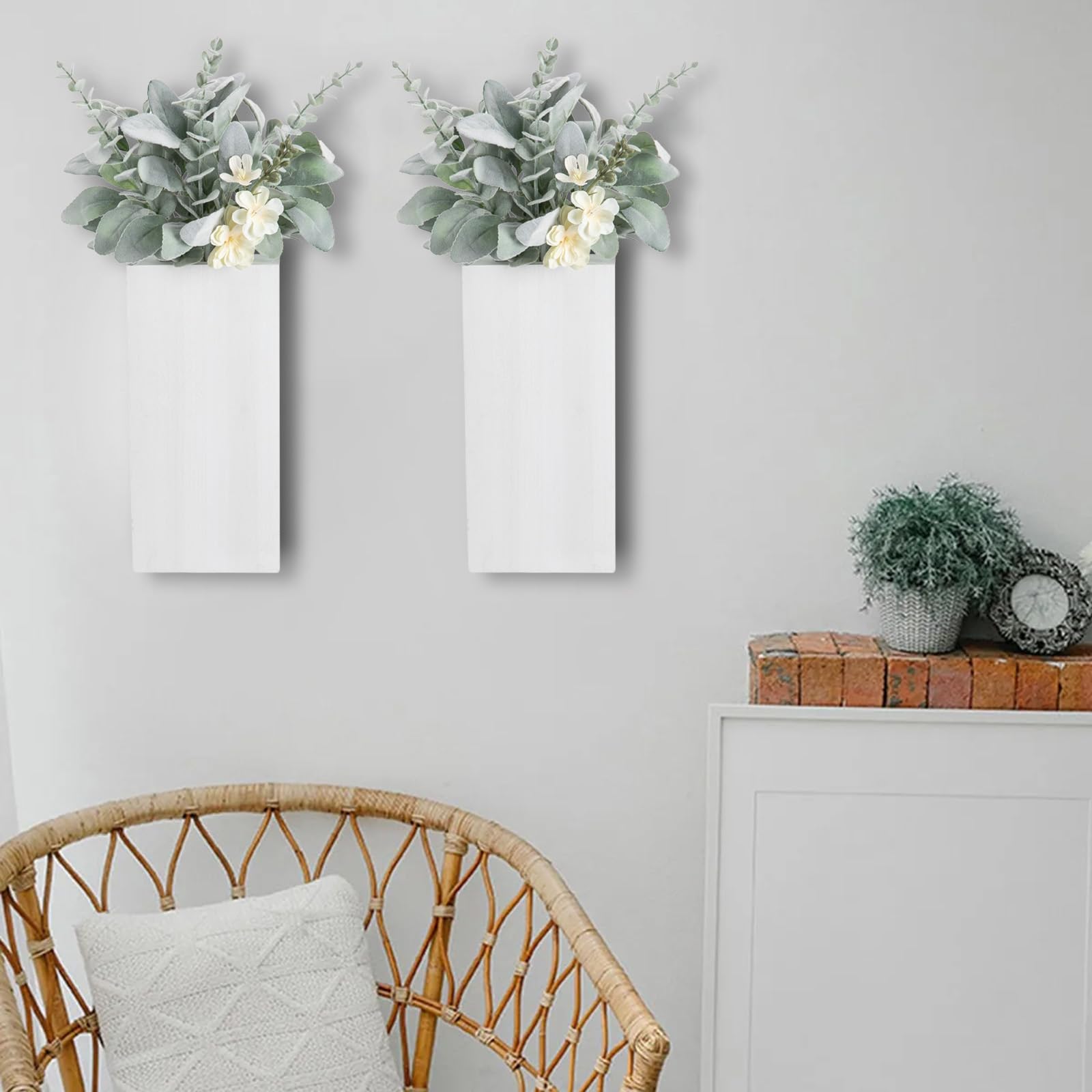 Hanging Planters For Dried Flowers 2-Piece Wood Wall Planter Set For ...