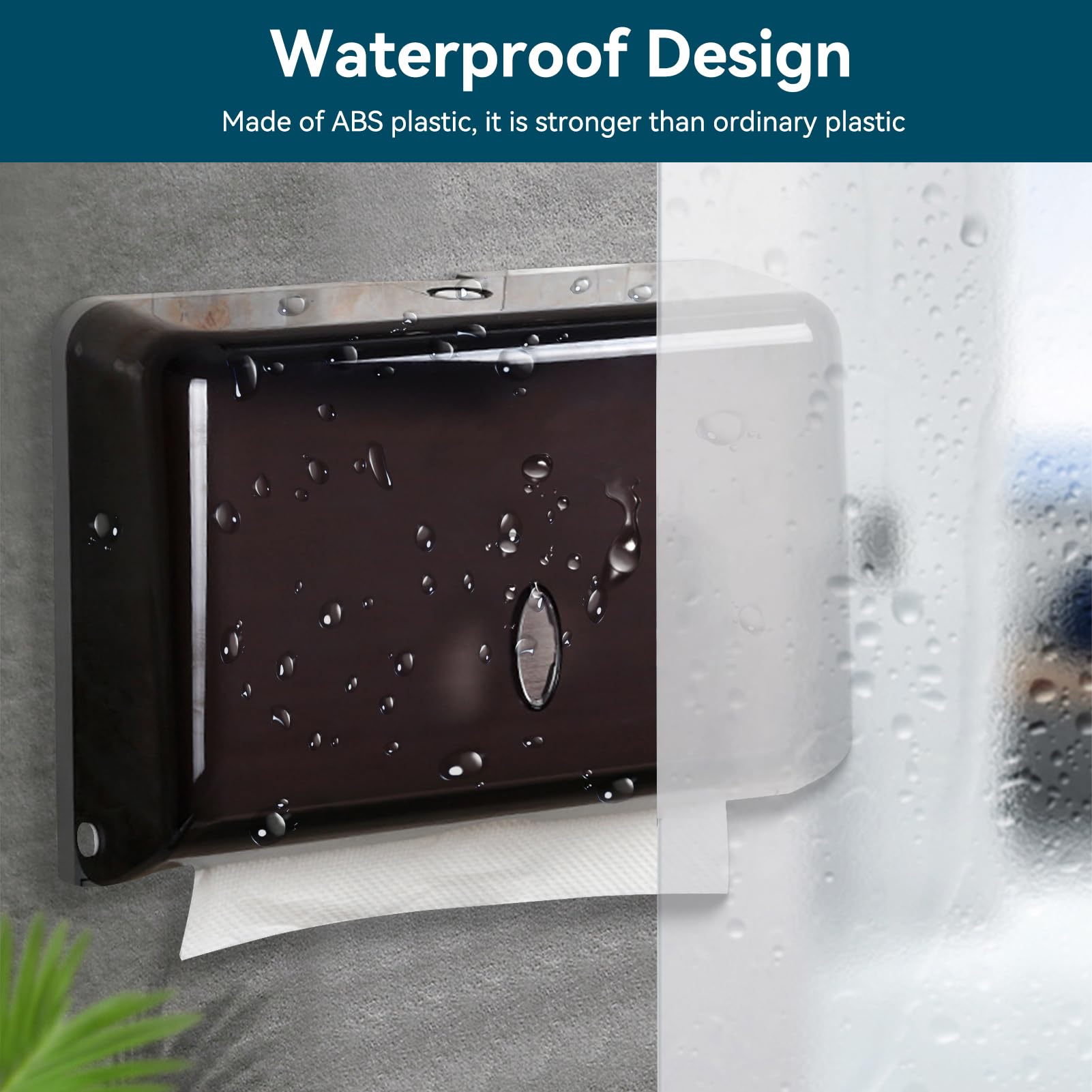 Paper Towel Dispenser, Folded Paper Towel Holder Wall Mount Multifold Napkin Dispenser Folded Towel Holder Commercial Hand Towel Dispenser(Black)