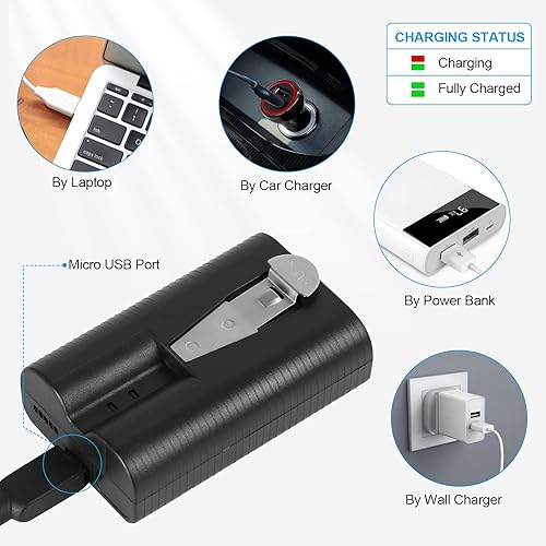 Miniatura 5 de Komifolen Batería de repuesto recargable para timbre de puerta de 6040 mAh, 3.65 V, compatible con timbre Ring Video Doorbell 233 Plus4, Spotlight