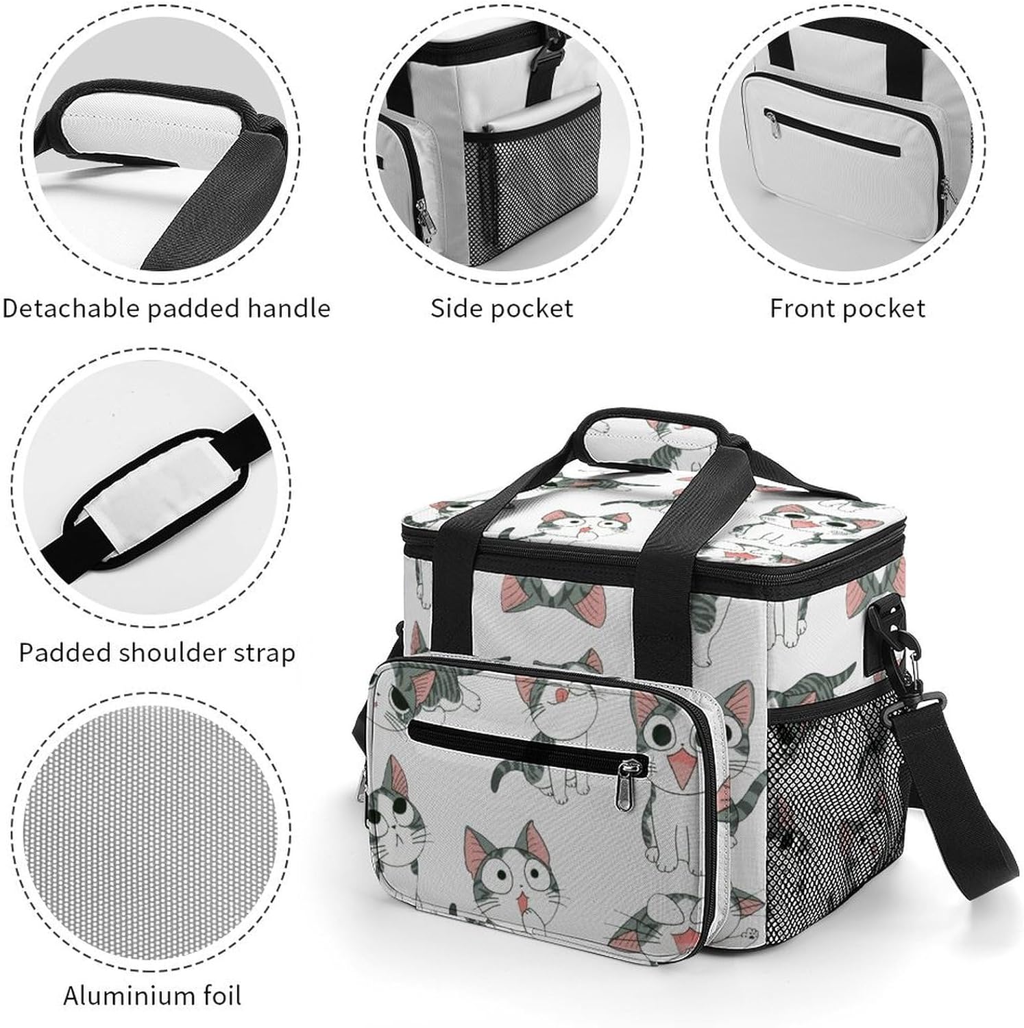 キャンプ用クーラーバッグ こねこのチー 大容量 保冷 保温 防水＆防漏 3層構造 アウトドア ピクニック 旅行 お弁当にも最適