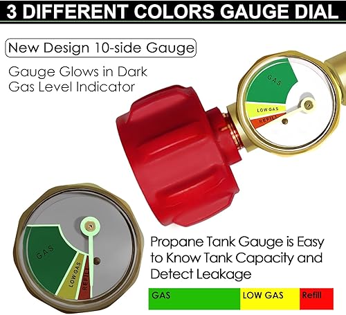 Miniatura 2 de Manguera adaptadora de propano de 2 vías mejorada de 5 pies, manguera divisora en Y de propano trenzada de acero inoxidable, convertidor de 1 lb a