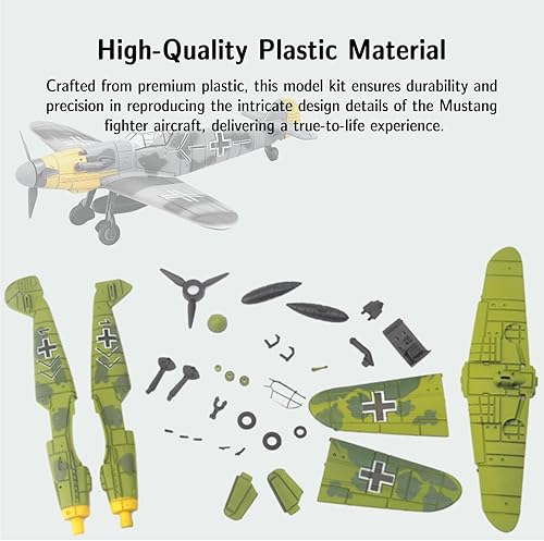 Miniatura 3 de SAMIQU Modelo BF-109, modelo de avión de combate de plástico 148 para entusiastas militares, Fighter of World War II BF-109 Model Building Aircraft