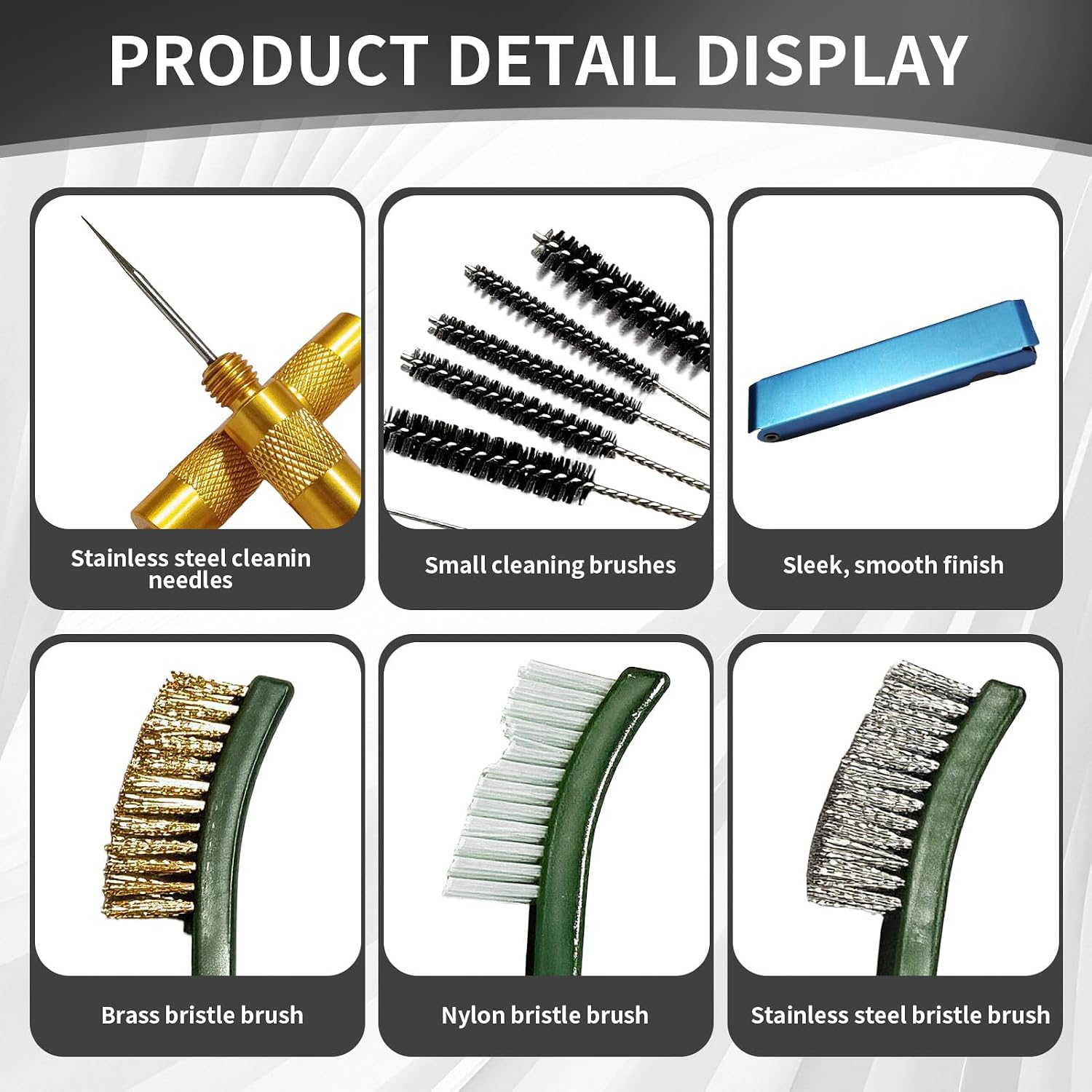 Carburetor Cleaning Kit, Heavy Duty Throttle Body Cleaner Tools, with Nylon Brushes Stainless Steel Needles and Picks, for Small Engine Motorcycle ATV Welder Airbrush, Carb Cleaning Kit Use