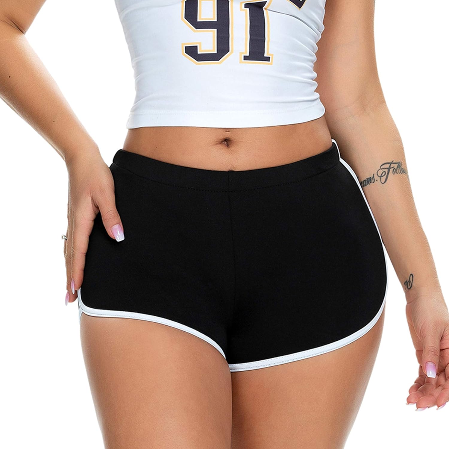 Women's Sexy Booty Shorts Retro Dolphin Shorts Sports Yoga Gym Running Hot Pants - Image 2