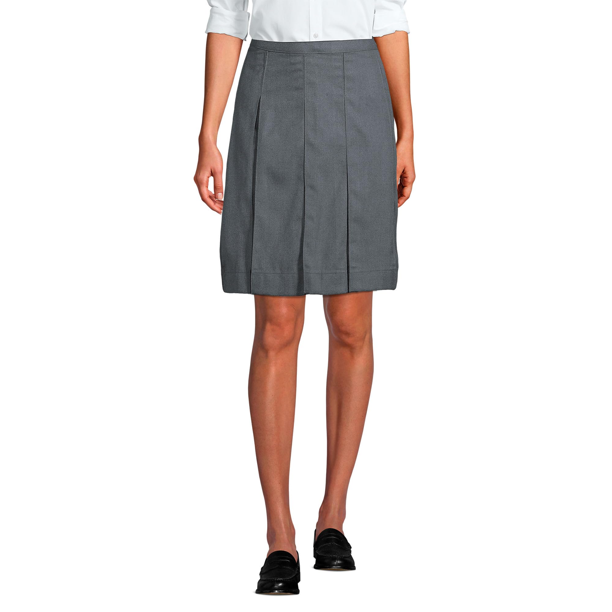 Lands' End School Uniform Women's Solid Box Pleat Skirt Above Knee