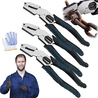 2026 New Industrial-Grade Multi-Function Cutting Pliers, 9-In-1 Multi-Functional Pliers Nail Puller/Wire Cutter/Stripper/Crimper—Compound Action Leverage Design, Cutting Tool For DIY & Home Use (3PC)