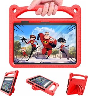 Fire HD 7 2022 Case, Amazon Fire 7 Case for Kids, Grand Sky Kids Shock Proof Protective Cover Case for Amazon Fire 7 Tablet (Compatible with 2022 Release)-Red