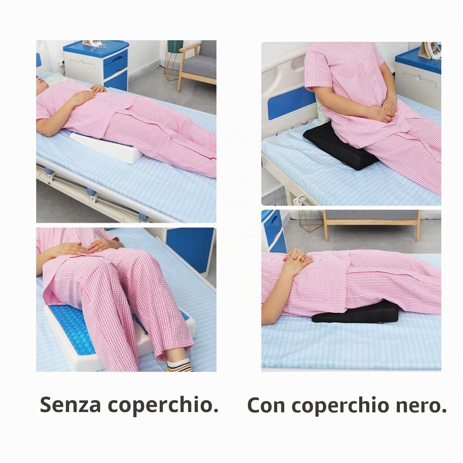 Cuscino per mal di letto, per alleviare la pressione delle piaghe da decubito, con apertura a forma di T, design triangolare, anti-decubito, per anziani, costretti a letto, disabili