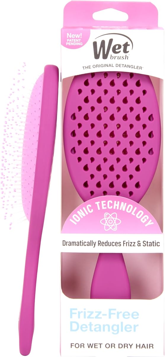 Wet Brush Frizz-Free Detangler Brush with Ionic Technology, Purple, Provides Frizz Control, Reduces Static, and Smooths All Hair Types, Best For Dry Hair, Made for Women, Men & Kids