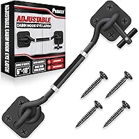 Vista 1 de [Upgrade Adjustable] 6”-10” Cabin Hook Eye Latch Gate, Heavy Duty 4 Mounting Points Bracket, Barn Door Lock Latch, Durable Door Swivel Window Hook