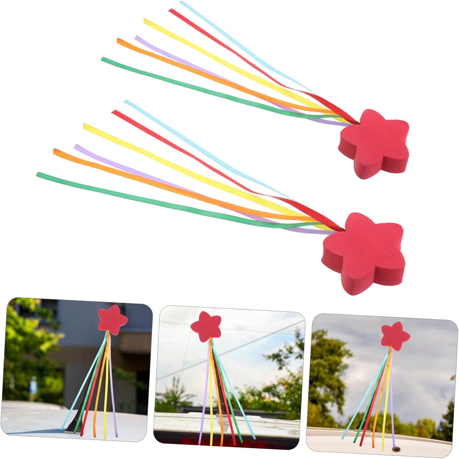 Cabilock 2pcs Car Antenna Topper Decoration: Automotive Antenna Toppers Weather-Resistant Ornaments for Cars Roof Decoration Installation