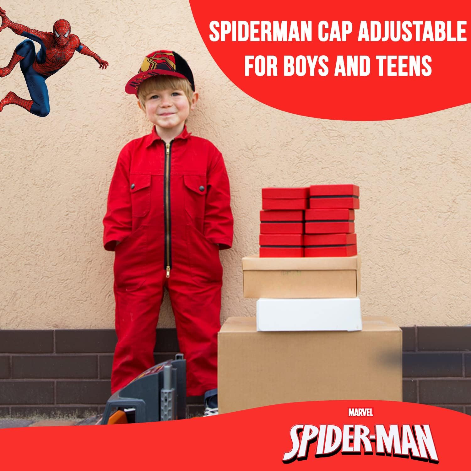 Marvel Spiderman Hat for Boys, Breathable Spiderman Baseball Cap for Toddlers, Boys Ages 3-9 - Image 3