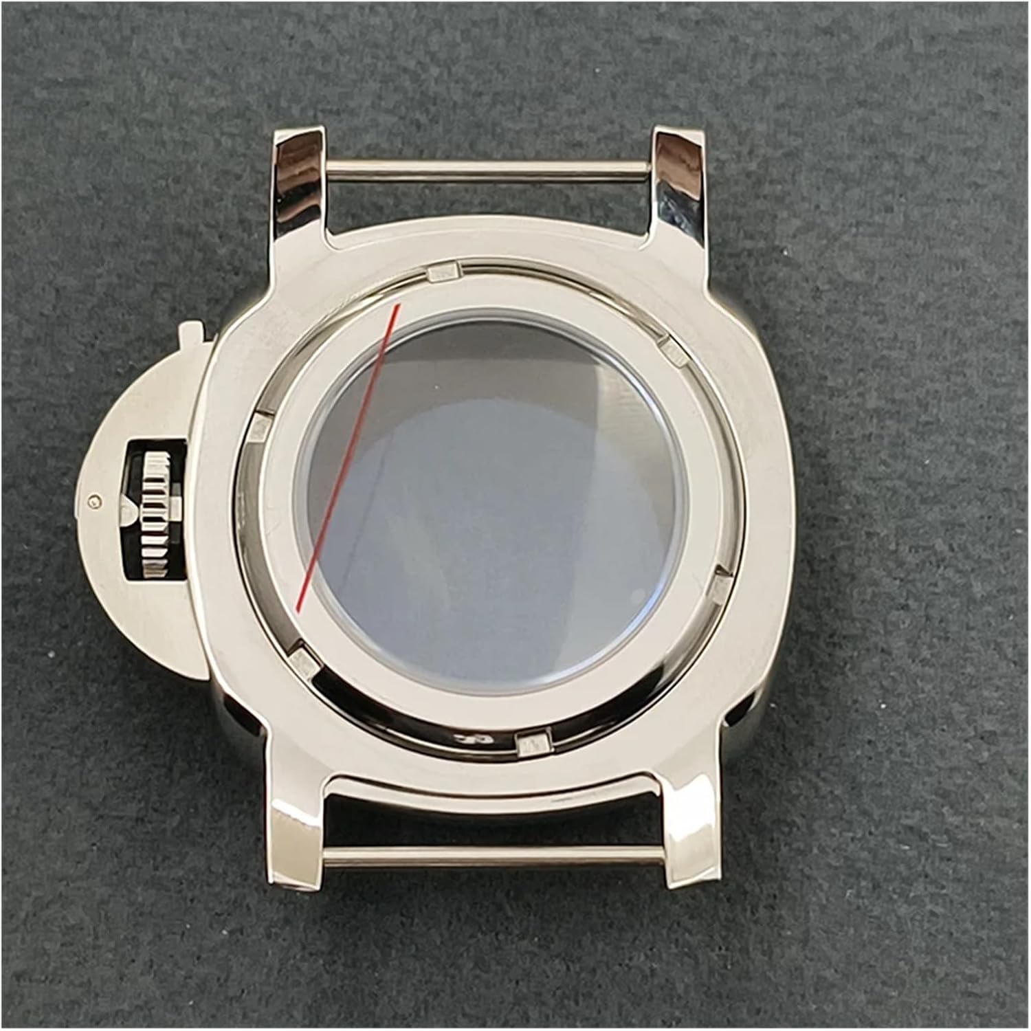 42mm Silver Stainless Steel Watch Case with Transparent Back Cover for NH35 NH36 7S26 Movement - 28.5mm Dial Compatible