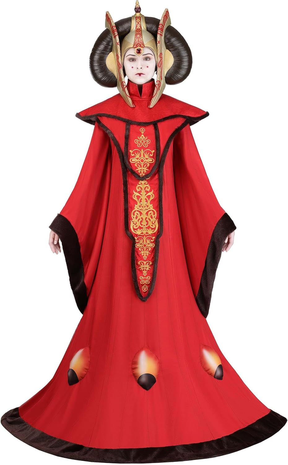 Women's Deluxe Star Wars Queen Amidala Costume with Dress, Chest Piece, and Headpiece for Halloween or Cosplay Fun