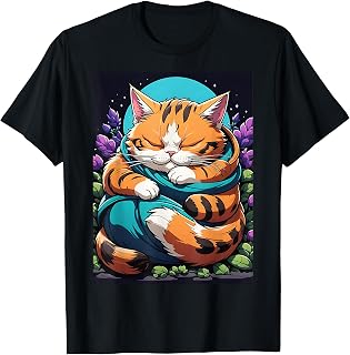 Sleeping Orange Tabby Good Luck Green Clot T-Shirt