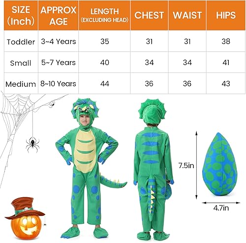Miniatura 2 de ThinkMax Disfraz de dinosaurio para niños pequeños, disfraces de Halloween para niños y niñas, disfraz de T-Rex para Halloween truco o trato