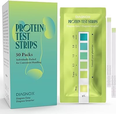 Protein Urine Test Strips Kit - Individually Packed at Home Urine Protein Test Strips - Urinalysis Strips for Protein in U...