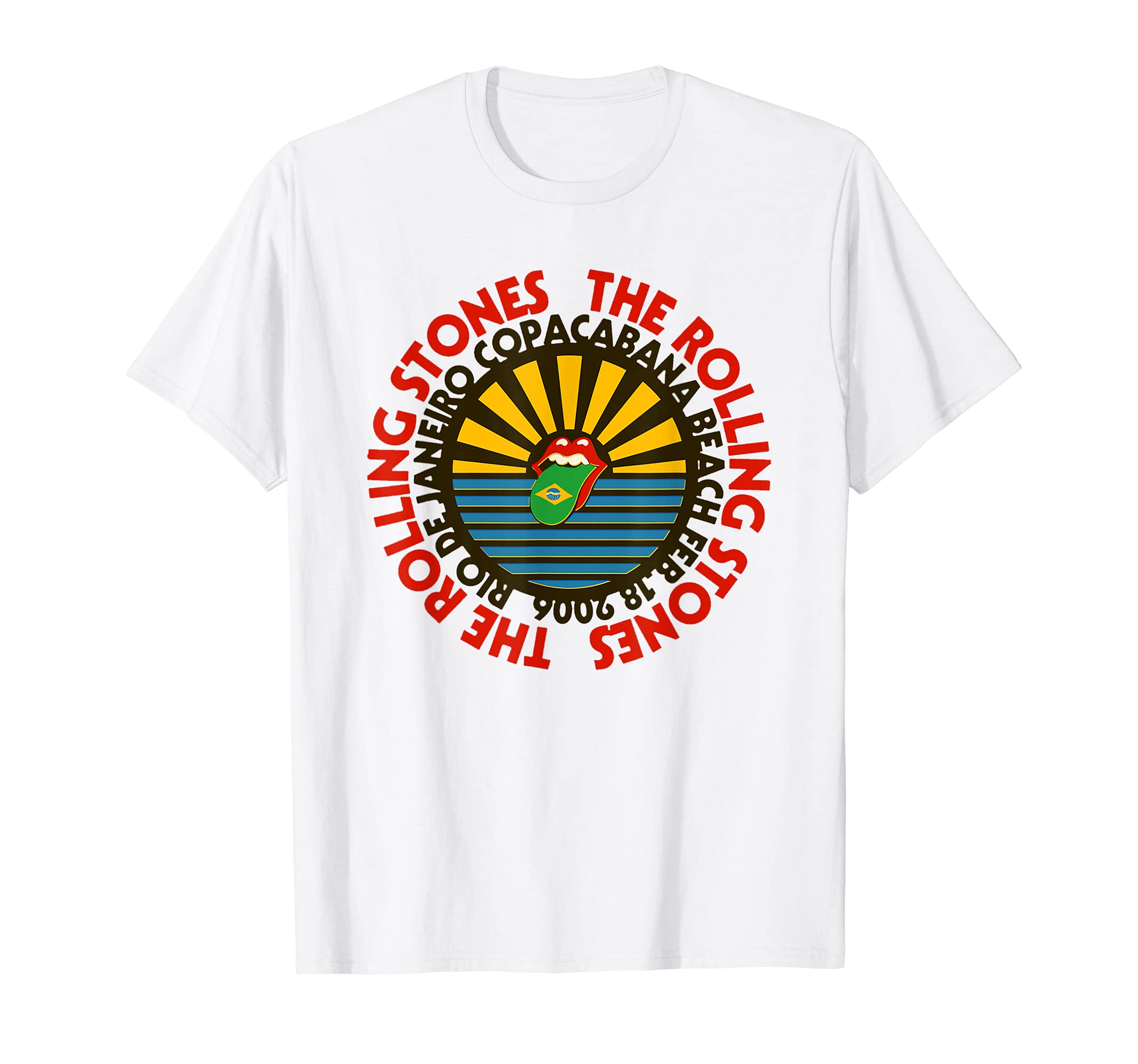 Rolling StonesOfficial Rio De Janeiro Copacabana Beach T-ShirtOEKO-TEX STANDARD 100