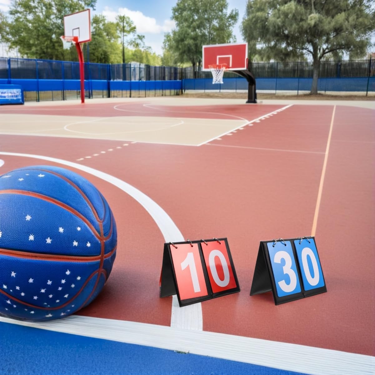 Yardwe 2pcs Flip Scoreboard: Tabletop Flip Score Keeper Dual-Sided Display - Scorekeeper 2-Digital for Basketball Volleyball Table Tennis