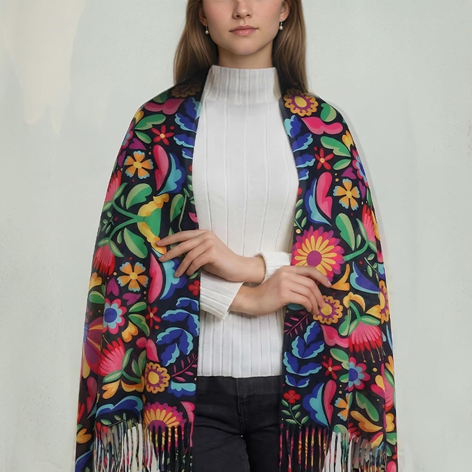 Virgin Mary Shawl Wrap For Women Soft Scarf Blanket Virgen De Guadalupe Gifts - Image 2