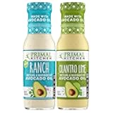 Primal Kitchen Ranch Dressing & Marinade and Cilantro Lime Dressing & Marinade, Made with Avocado Oil and Cage-Free Eggs, 8 Fluid Ounces, Variety Pack of 2