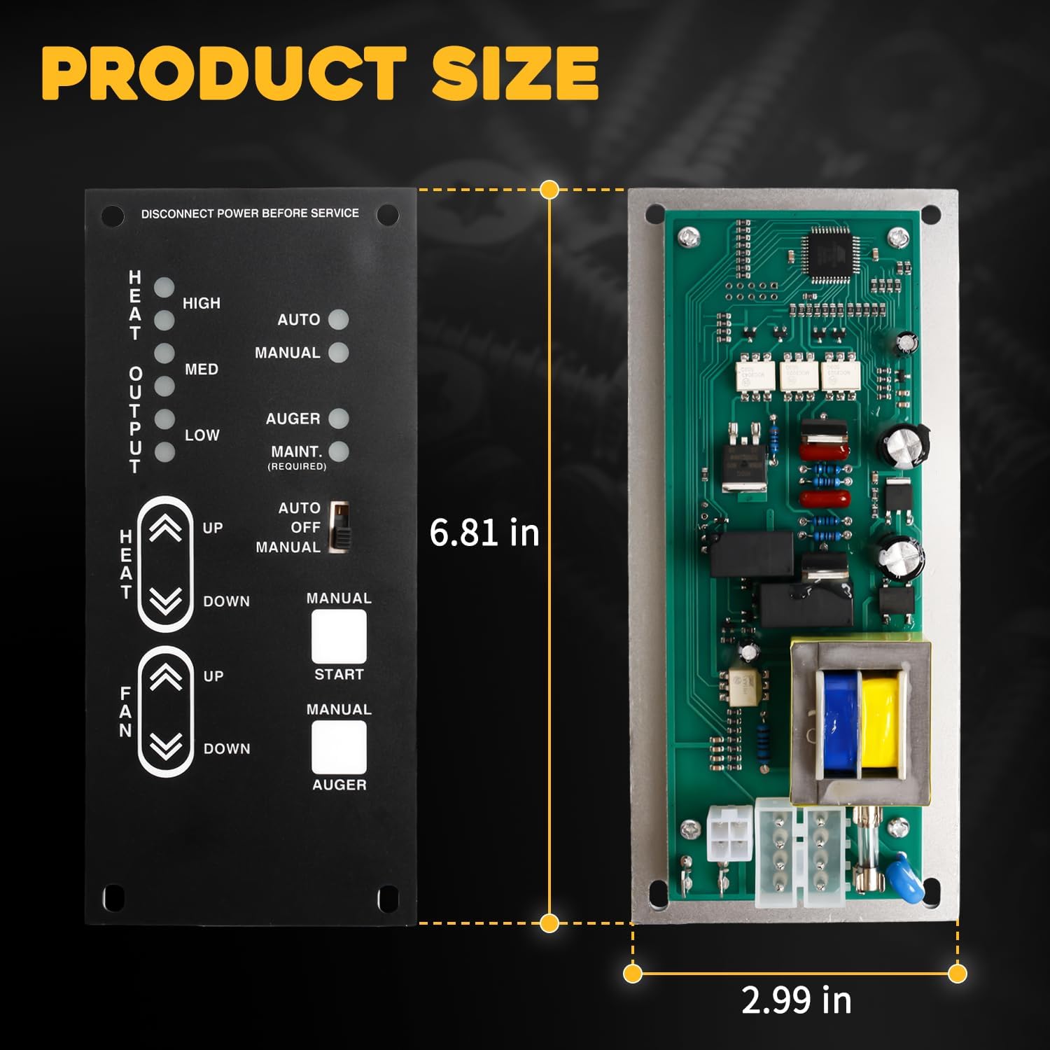 250-00011 Pellet Stove Circuit Control Board Fit For Lopi Yankee Leyden Pioneer 1997+ Models Fit For Avalon Astoria Newport 1997+ Models Pellet Fireplace Control Panel Replaces 100-00202 100-00203