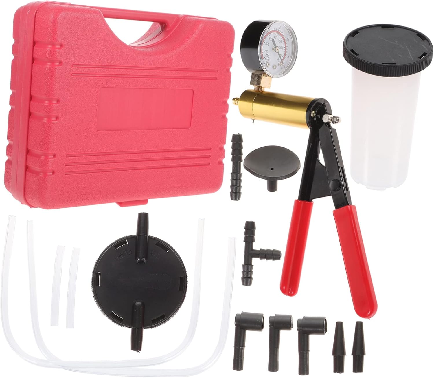 Zerodeko 1set Professional Brake Bleeder Kit Handheld Vacuum Pump for Automotive Replacement and Testing Easy Use Vacuum Pump Tools for Car Maintenance