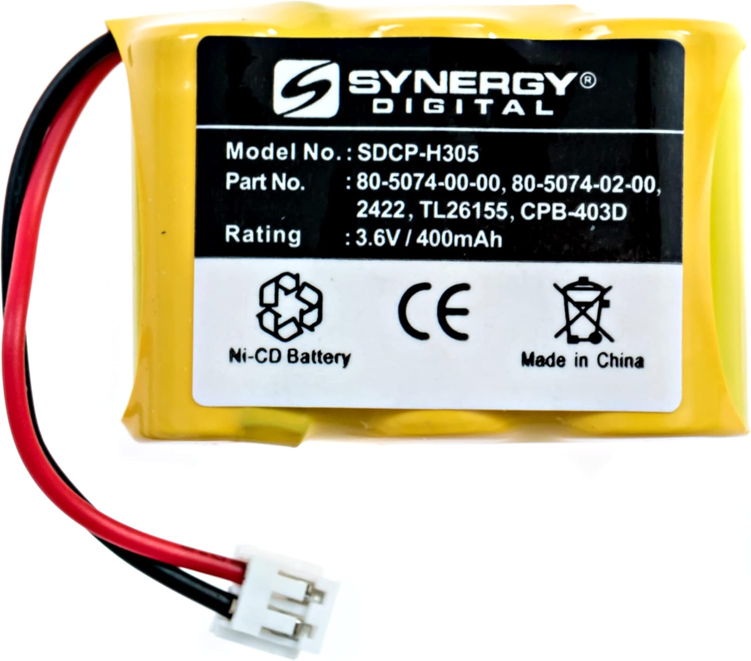 Synergy Digital Cordless Phone Batteries, Compatible With Plantronics CT901HS Cordless Phone, (Ni-MH, 3.6V, 1500 MAh), Combo-Pack Includes: 2 X SDCP-H338 Batteries