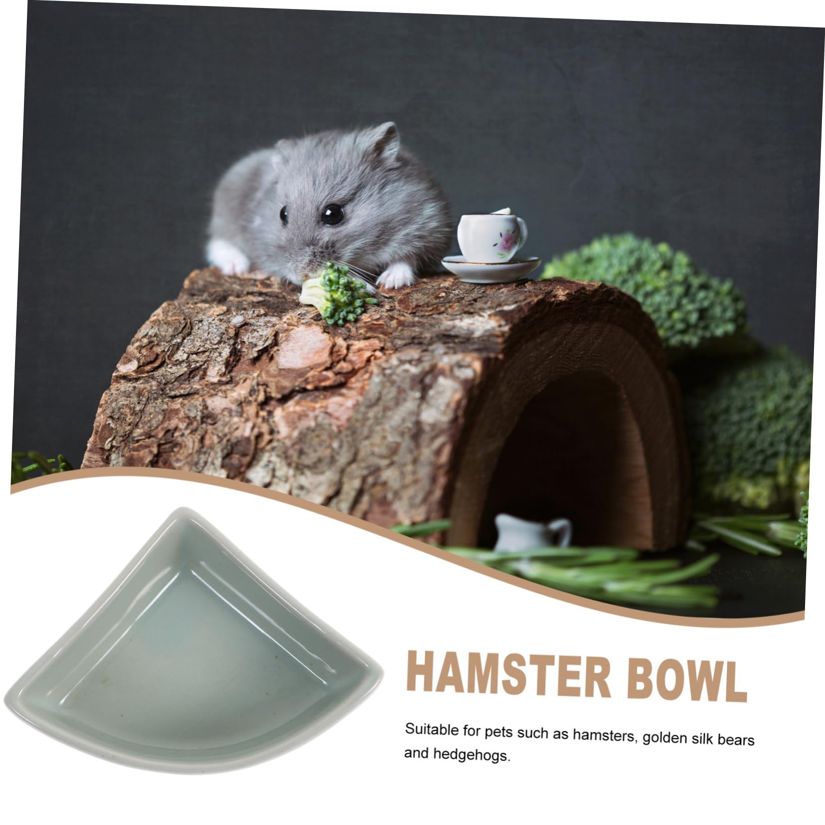 Sosoport Ciotola in Ceramica per Criceti e Orsacchiotti Dorati, Adatta per Cibo Asciutto e Fresco, Resistente al Morso, Design Anti-ribaltamento per Piccoli Animali