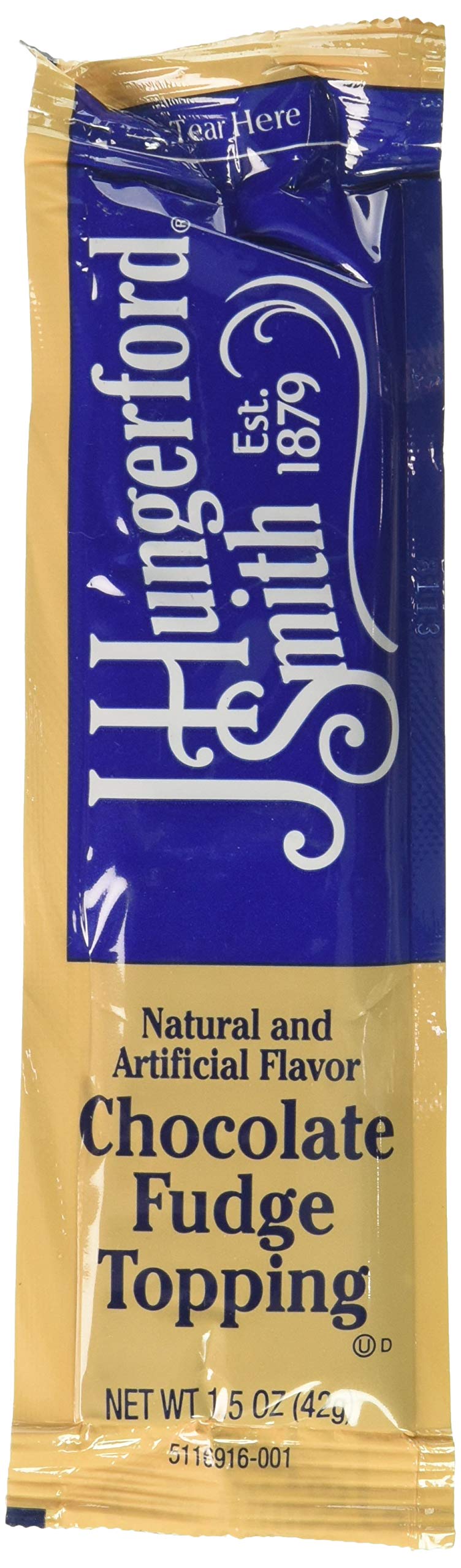 J Hungerford Smith Portion Control Topping, Chocolate Fudge, 1.5 Ounce (Pack of 96)