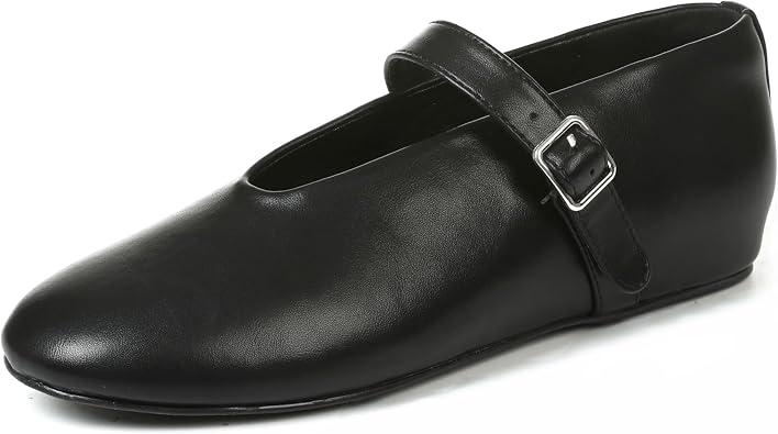 AMINUGAL Flat Shoes for Women Round Toe Leser Cut Design Adjustable Buckle Strap Mary Jane Flats for Party Office Work Summer Womens Casual Shoes