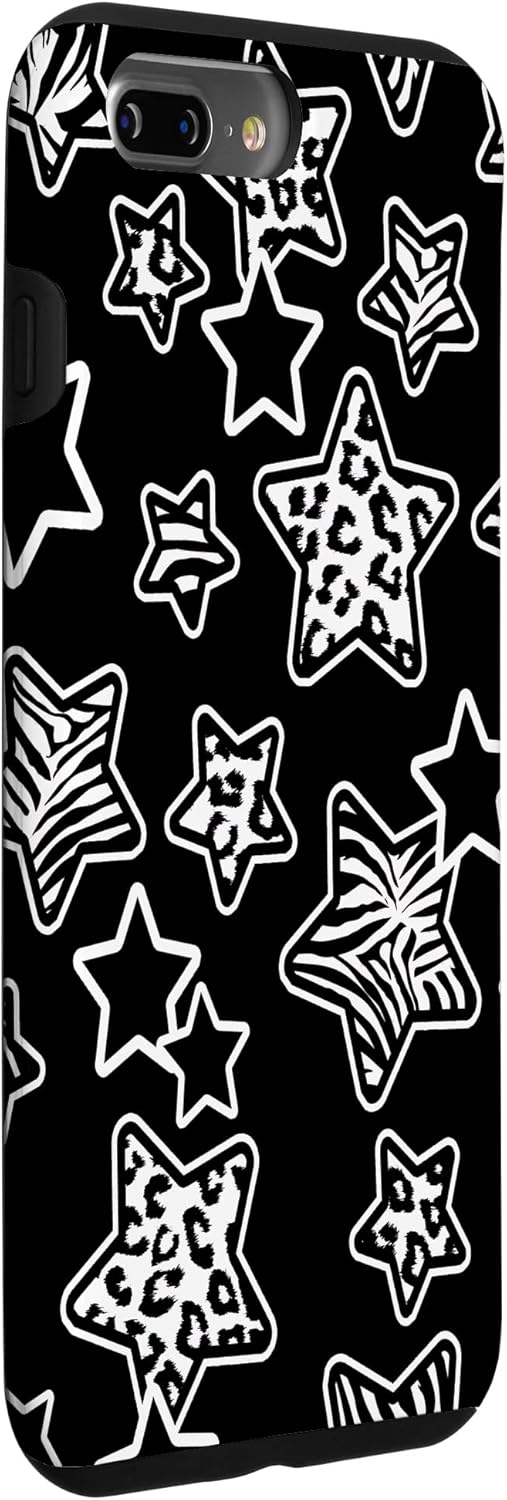 McBling Aesthetic Star Zebra Leopard Bimbo Trashy 2000's Y2K Case for iPhone 7 Plus/8 Plus