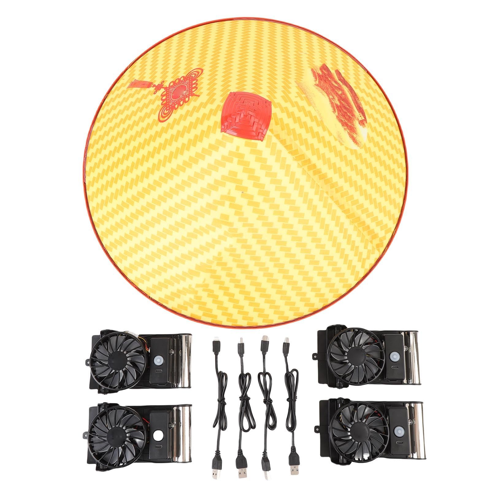 Ventilatore solare Cappello conico USB ricaricabile Parasole Raffreddamento per servizi igienico-sanitari estivi Agricoltura Raccolta del tè Pesca Lavoro all'aperto