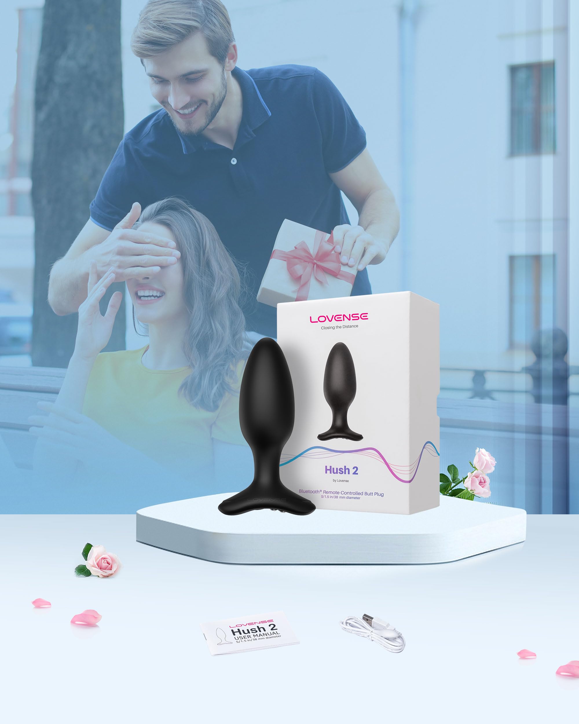 LOVENSE Hush 2 Vibrating Butt Plug 1.5", Silicone Anal Vibrator for Men with Remote Control, Waterproof and Rechargeable Big Plug Vibration Machine for Women, Adult Anal Plug Sex Toys for Couples: 1.5 in