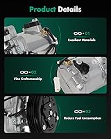 Vista 6 de SCITOO Compresor de CA con embrague para Suzuki Grand Vitara 2.5L 1999 2000 2001 2002 2003 2004 2005, compresor de aire acondicionado