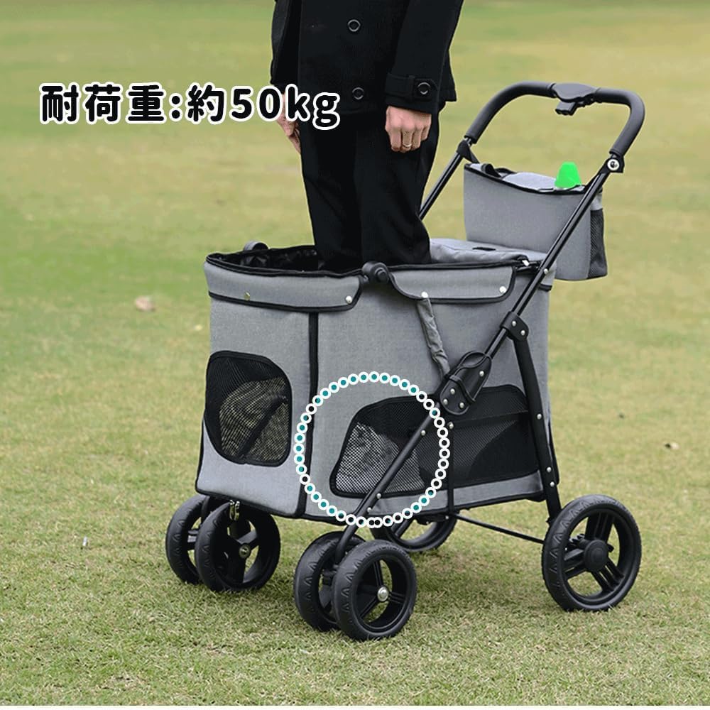 MEGANEKO ペットカート 大型犬用カート折りたたみ式 耐荷重50kg 犬用