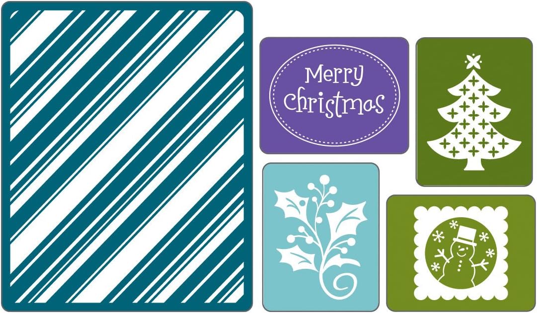 Sizzix Textured Impressions 5-Pack Embossing Folders: Christmas #4