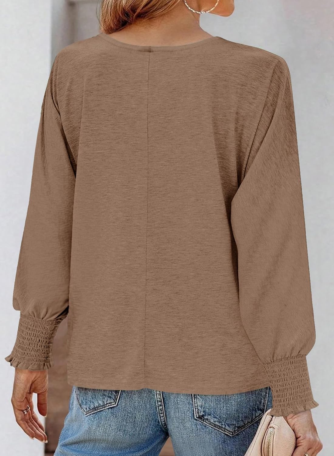 Dokotoo Women's Casual V Neck Long Sleeve Shirts Loose Tunic Tops Business Tee Blouses - Image 6