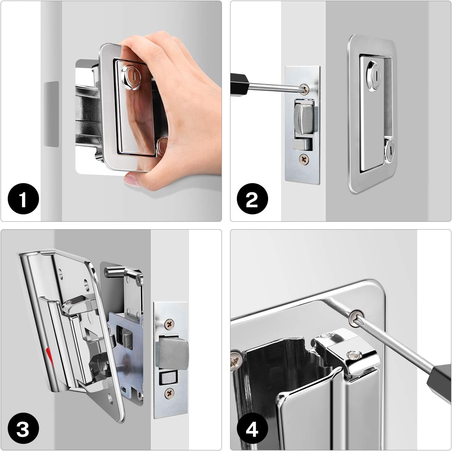 Body Trim Horse Trailer Cargo Hauler Polar Chrome Rv Door Lock Replacement With Deadbolt Kohree Rv Trailer Camper Entry Door Lock Handle Upgrade Zinc Alloy Security Kit For Camper Travel Trim