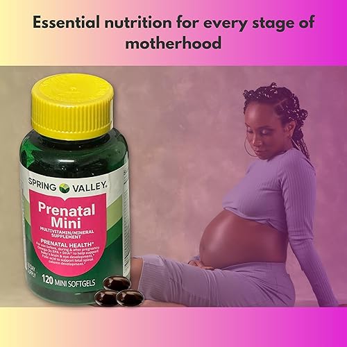 Miniatura 3 de Vitaminas prenatales para mujeres, 120 mini cápsulas blandas multivitamínicasmultiminerales (paquete de 1)